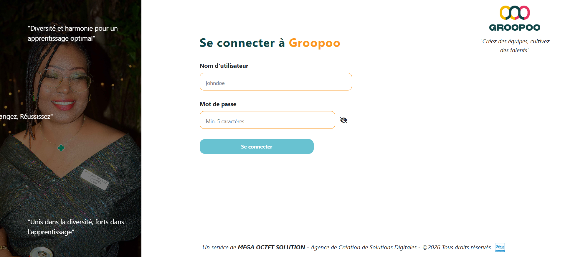login page
